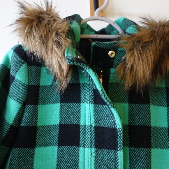 J.Crew Chateau parka buffalo check stadium-cloth wool coat XS 0 XSmall XXS 00 - Picture 11 of 16